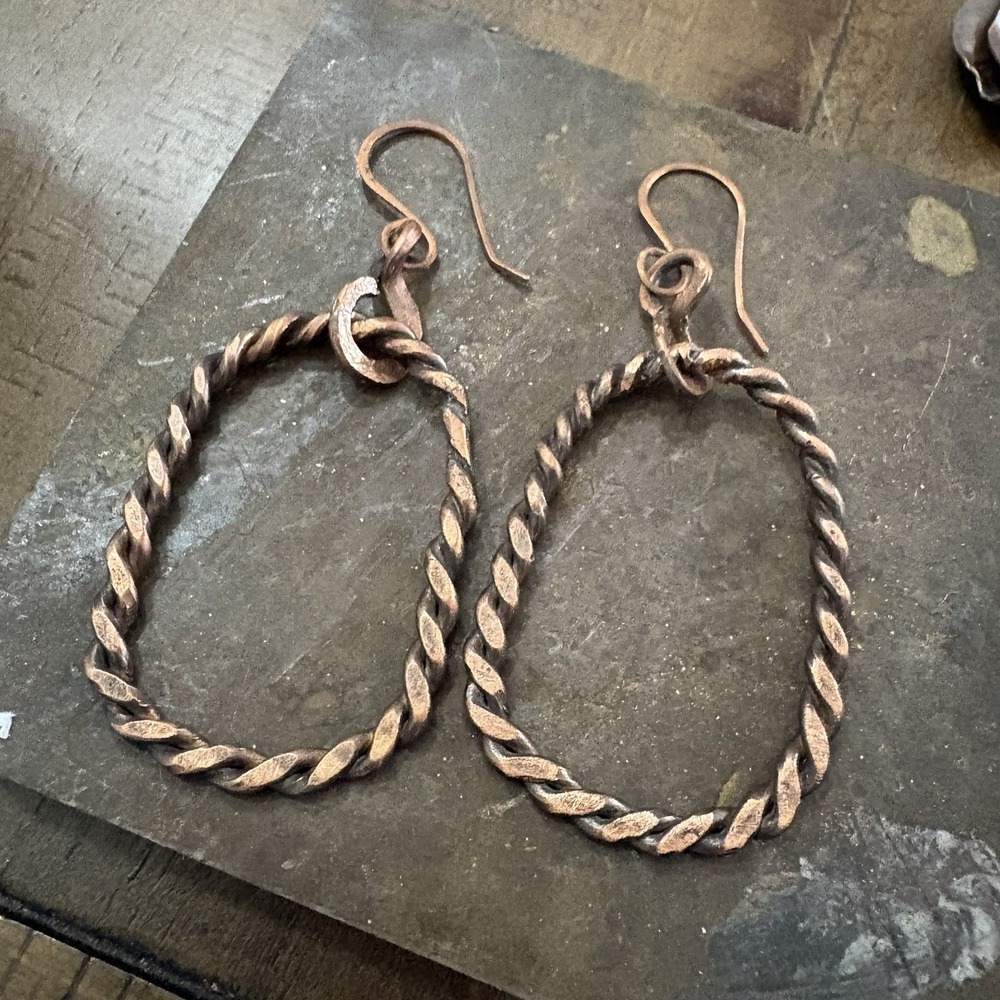 Pure Copper Healing Hoop Earrings, Earring Jewelry, Spiritual Kriya